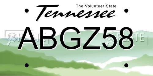ABGZ58 Tennessee License Plate