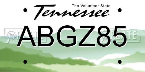 ABGZ85 Tennessee License Plate