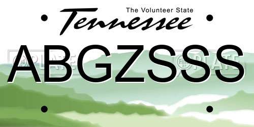 ABGZSSS Tennessee License Plate