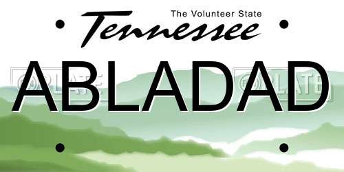 ABLADAD Tennessee License Plate
