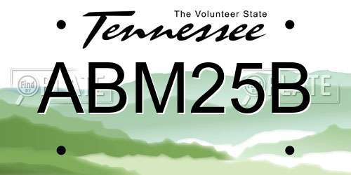 ABM25B Tennessee License Plate