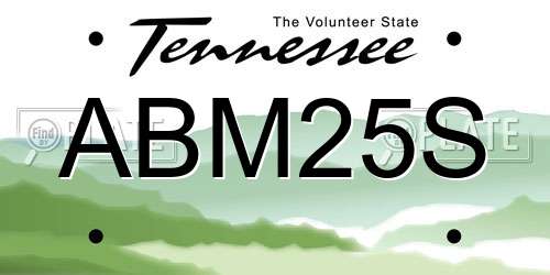 ABM25S Tennessee License Plate