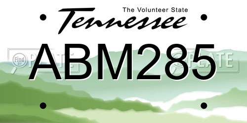 ABM285 Tennessee License Plate
