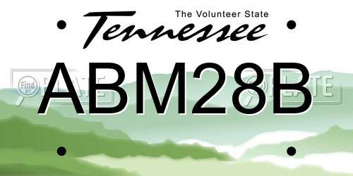 ABM28B Tennessee License Plate