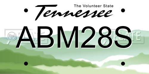 ABM28S Tennessee License Plate