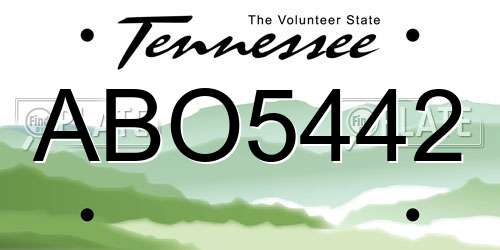 ABO5442 Tennessee License Plate
