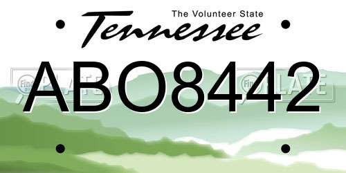 ABO8442 Tennessee License Plate