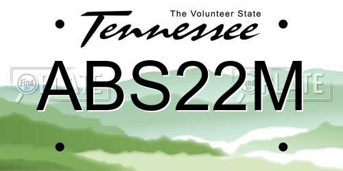 ABS22M Tennessee License Plate