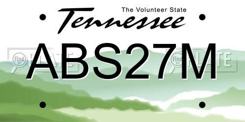 ABS27M Tennessee License Plate