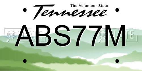 ABS77M Tennessee License Plate
