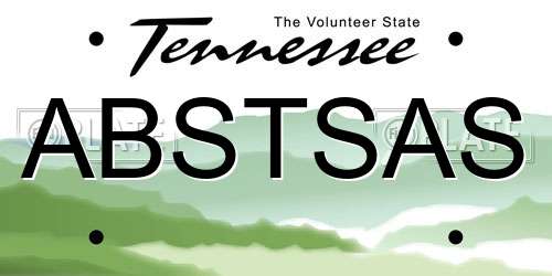 ABSTSAS Tennessee License Plate