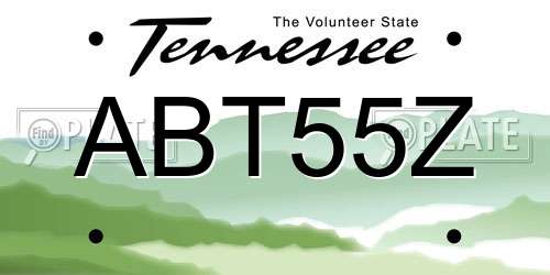 ABT55Z Tennessee License Plate