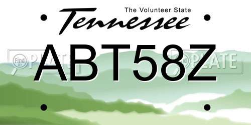 ABT58Z Tennessee License Plate