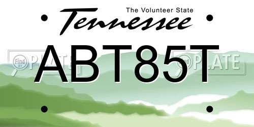 ABT85T Tennessee License Plate