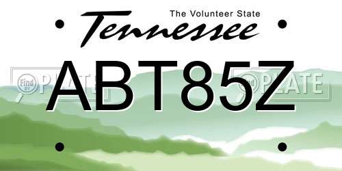 ABT85Z Tennessee License Plate