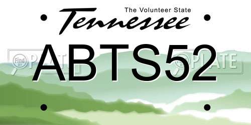 ABTS52 Tennessee License Plate