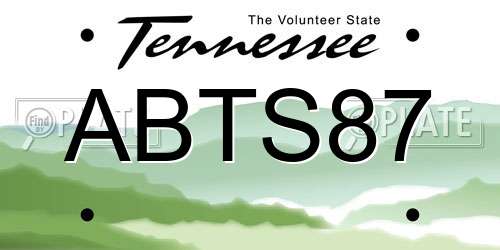 ABTS87 Tennessee License Plate