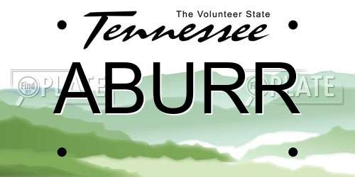 ABURR Tennessee License Plate