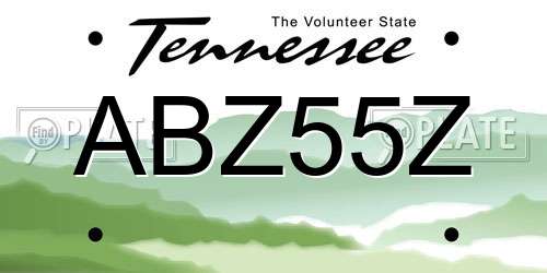 ABZ55Z Tennessee License Plate