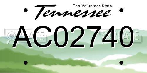 AC02740 Tennessee License Plate