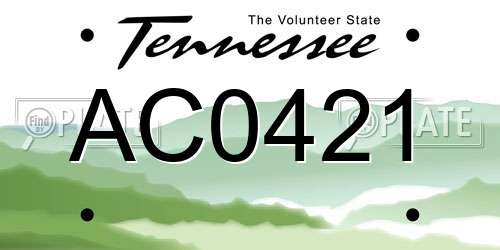 AC0421 Tennessee License Plate