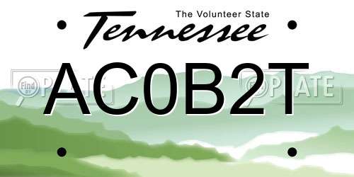 AC0B2T Tennessee License Plate