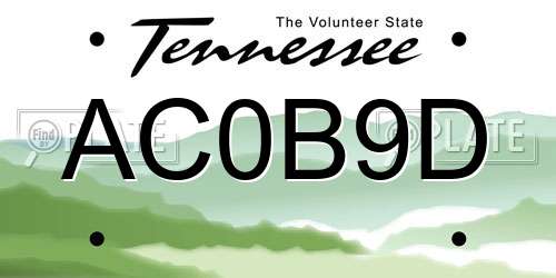 AC0B9D Tennessee License Plate