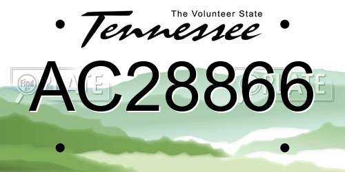 AC28866 Tennessee License Plate