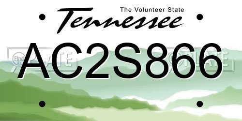 AC2S866 Tennessee License Plate
