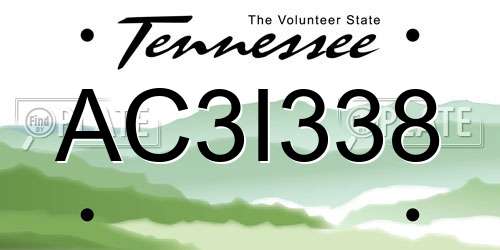 AC3I338 Tennessee License Plate