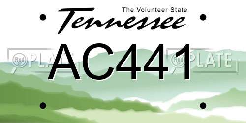 AC441 Tennessee License Plate
