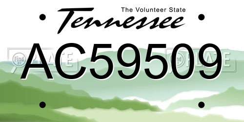 AC59509 Tennessee License Plate