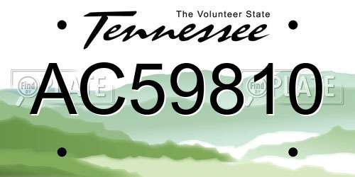 AC59810 Tennessee License Plate