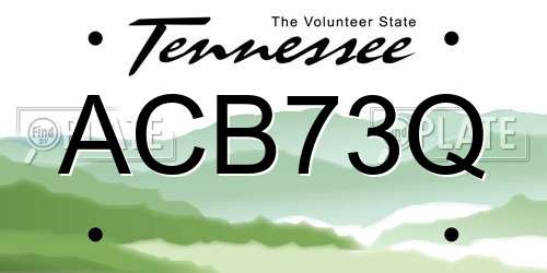 ACB73Q Tennessee License Plate