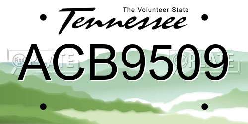ACB9509 Tennessee License Plate
