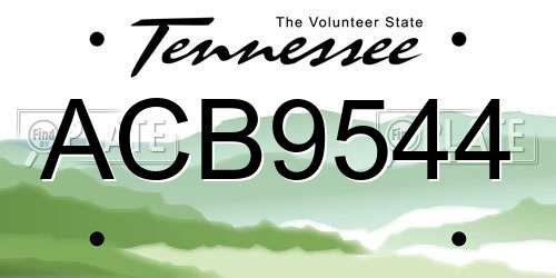 ACB9544 Tennessee License Plate