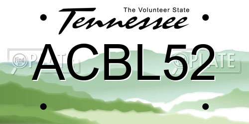 ACBL52 Tennessee License Plate