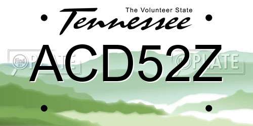 ACD52Z Tennessee License Plate