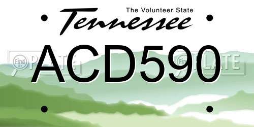 ACD590 Tennessee License Plate