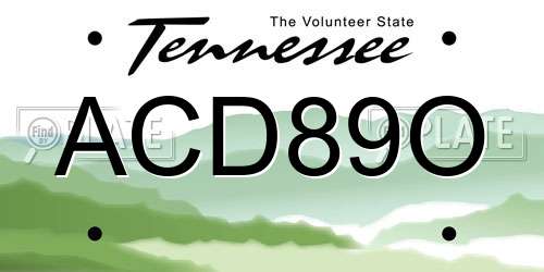 ACD89O Tennessee License Plate