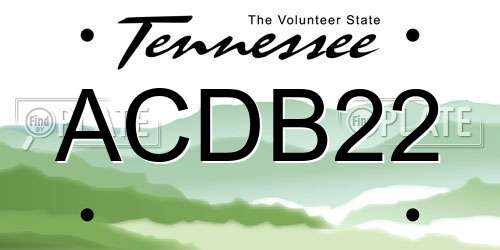 ACDB22 Tennessee License Plate