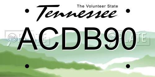 ACDB90 Tennessee License Plate