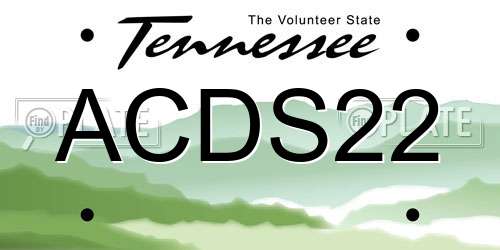 ACDS22 Tennessee License Plate