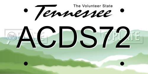 ACDS72 Tennessee License Plate