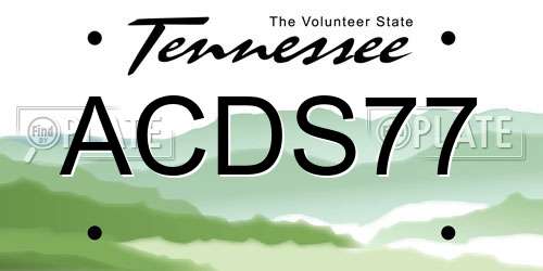 ACDS77 Tennessee License Plate