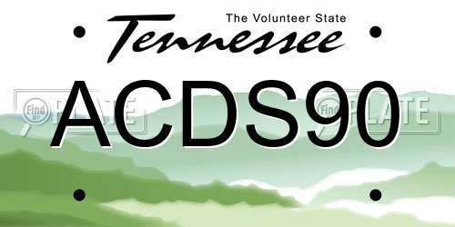 ACDS90 Tennessee License Plate