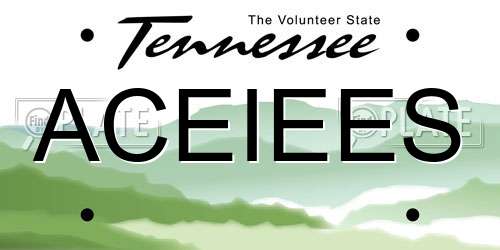 ACEIEES Tennessee License Plate
