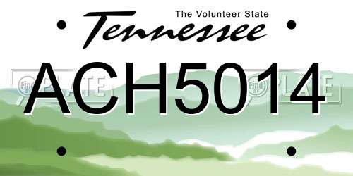 ACH5014 Tennessee License Plate