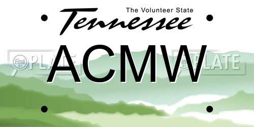 ACMW Tennessee License Plate