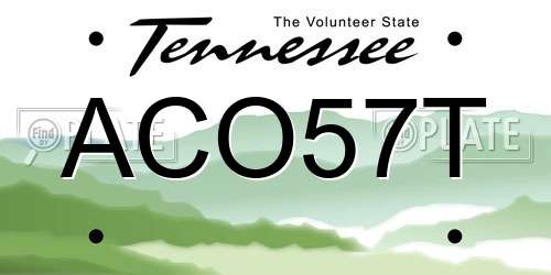 ACO57T Tennessee License Plate